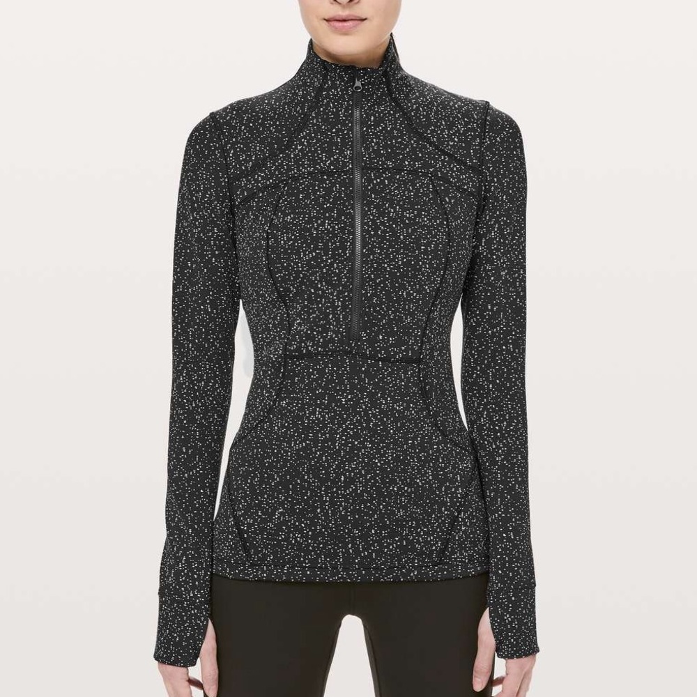 Lululemon Define Pullover Magnetized Jacquard Black White Size 6